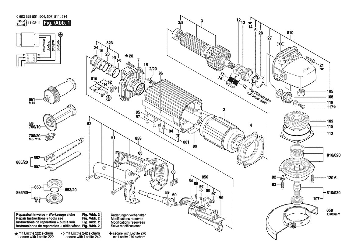 Vue éclatée Bosch HWS 85/180 0 602 329 507 - page 1