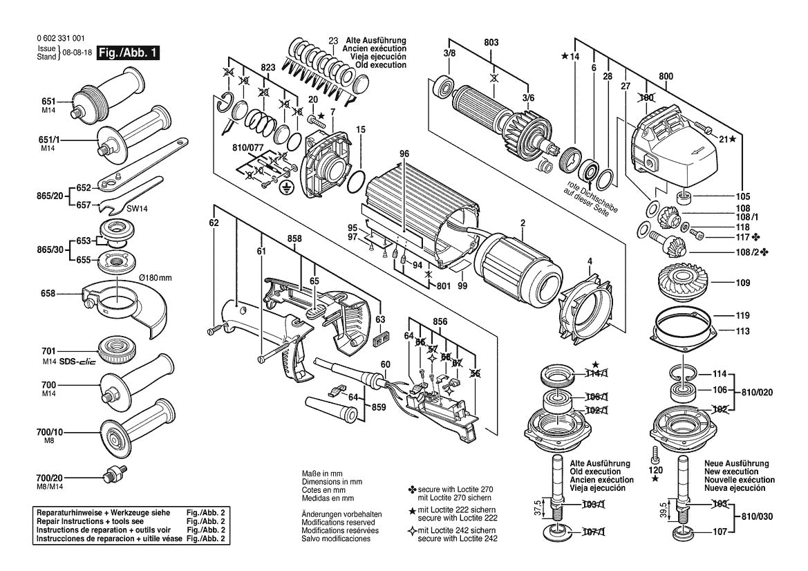 Vue éclatée Bosch HWS 88/180 0 602 331 011 - page 1