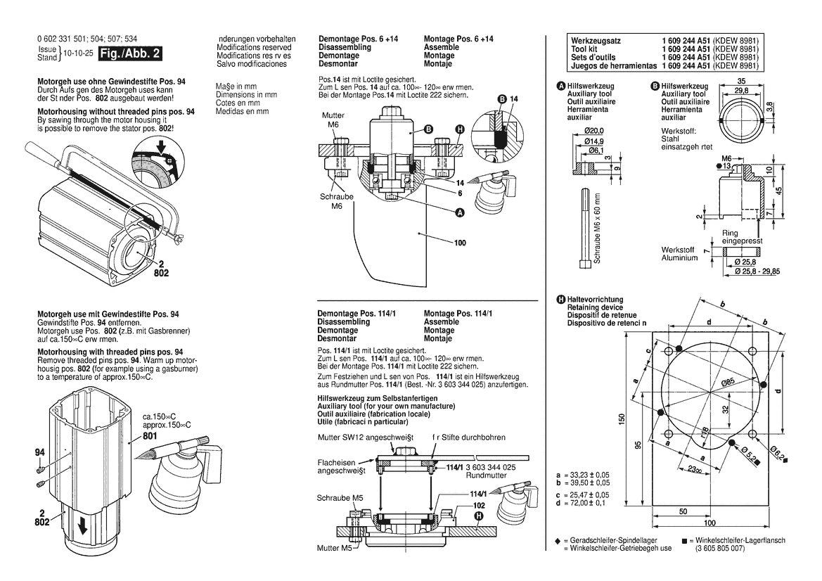 Vue éclatée Bosch HWS 88/180 0 602 331 534 - page 2