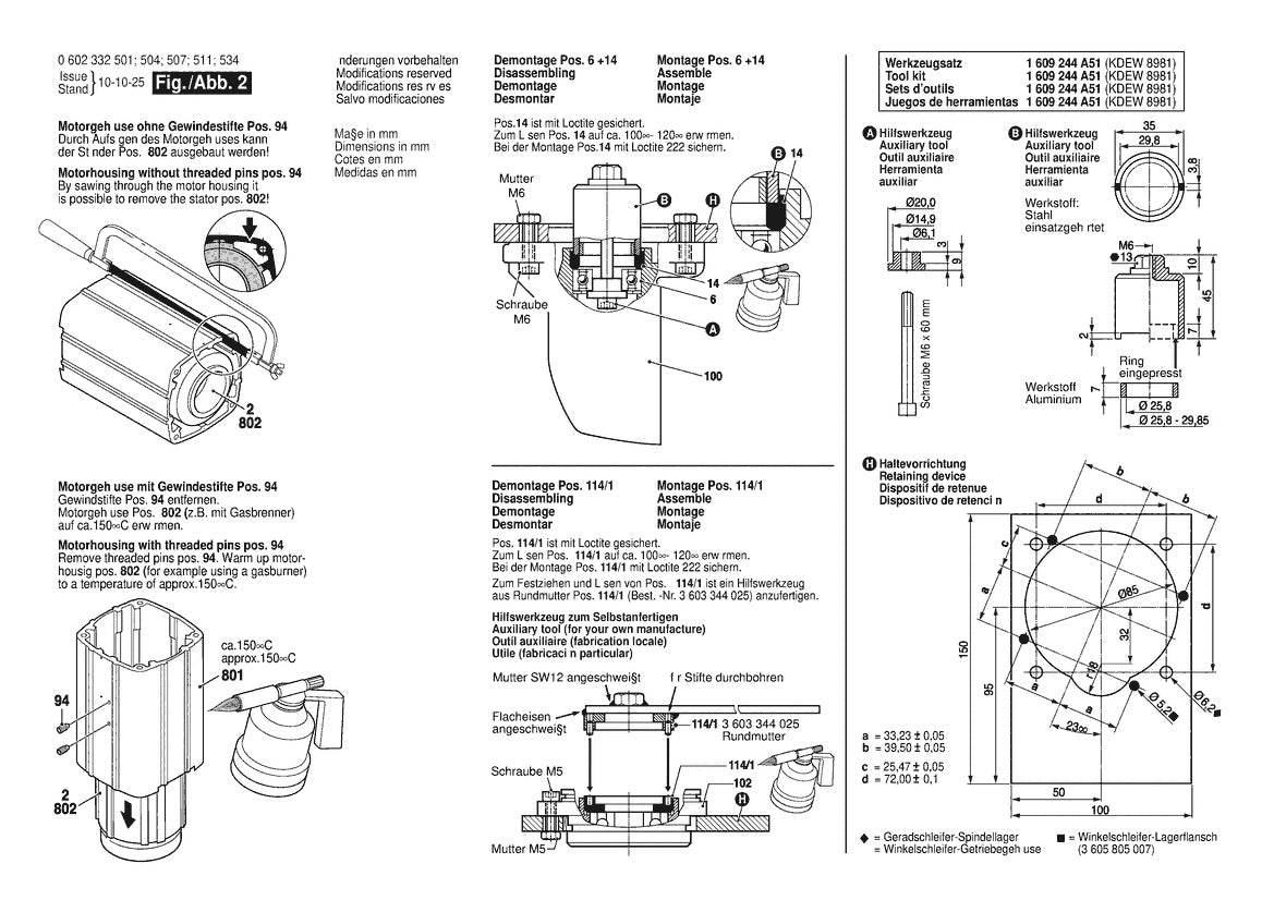 Vue éclatée Bosch HWS 88/230 0 602 332 501 - page 2