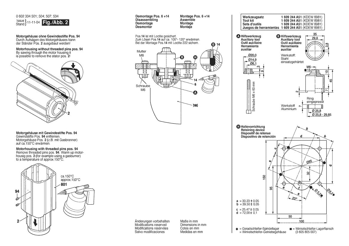 Vue éclatée Bosch HWS 810/230 0 602 334 504 - page 2