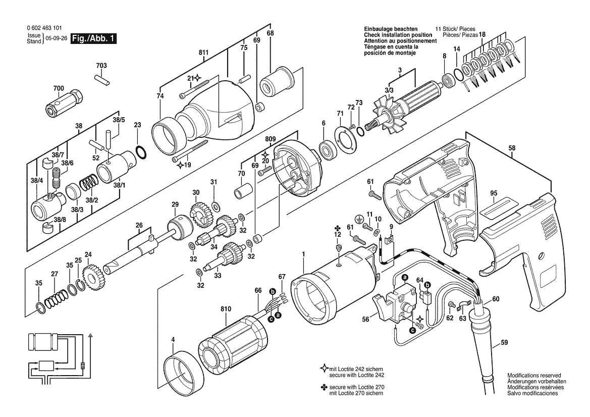 Vue éclatée Bosch HGR 55/10 0 602 463 107 - page 1