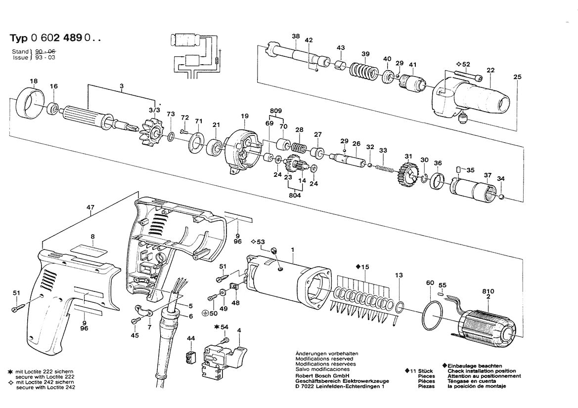 Vue éclatée Bosch HSR 57-A 0 602 489 004 - page 1