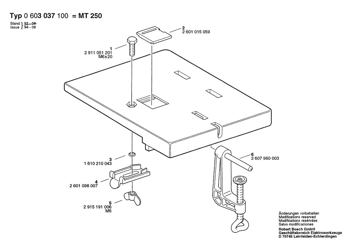 Vue éclatée Bosch GST MT 250 0 603 037 100 - page 1