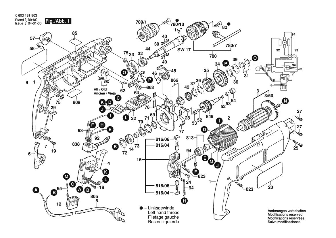 Vue éclatée Bosch CSB 650-2 RP 0 603 161 932 - page 1