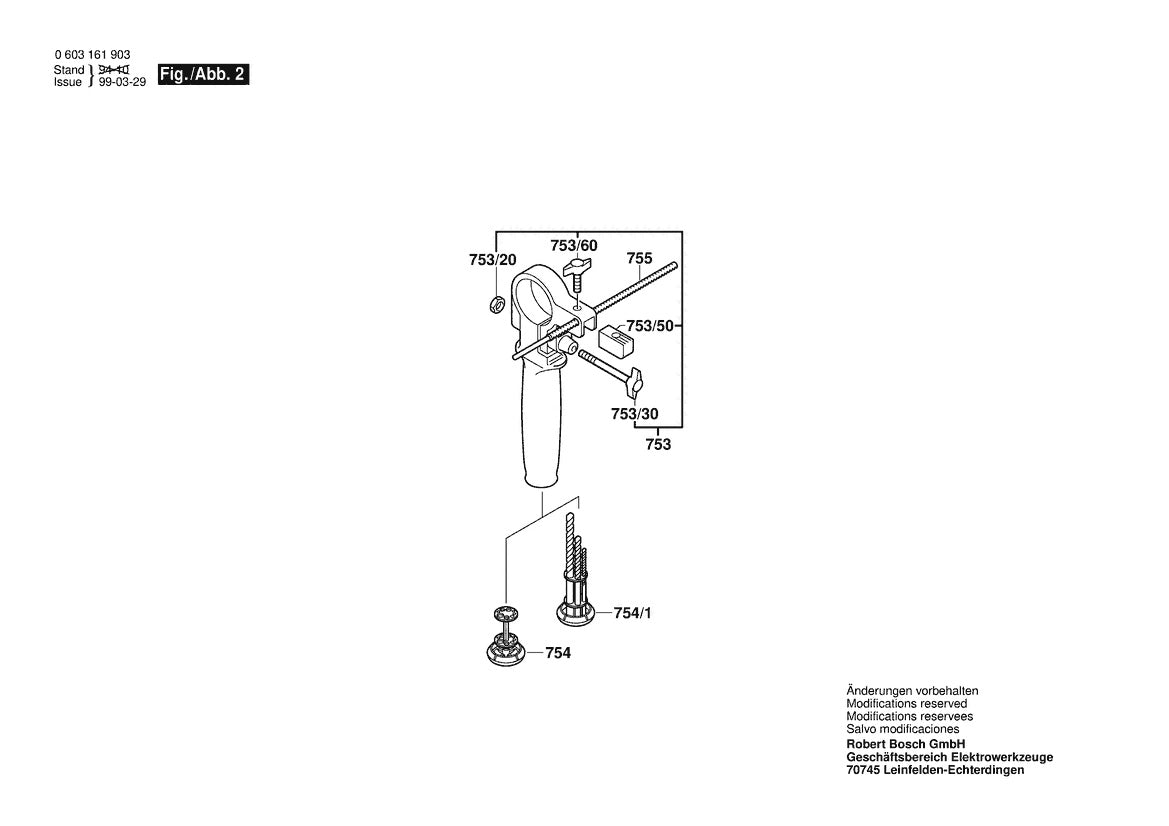Vue éclatée Bosch CSB 650-2 RP 0 603 161 932 - page 2