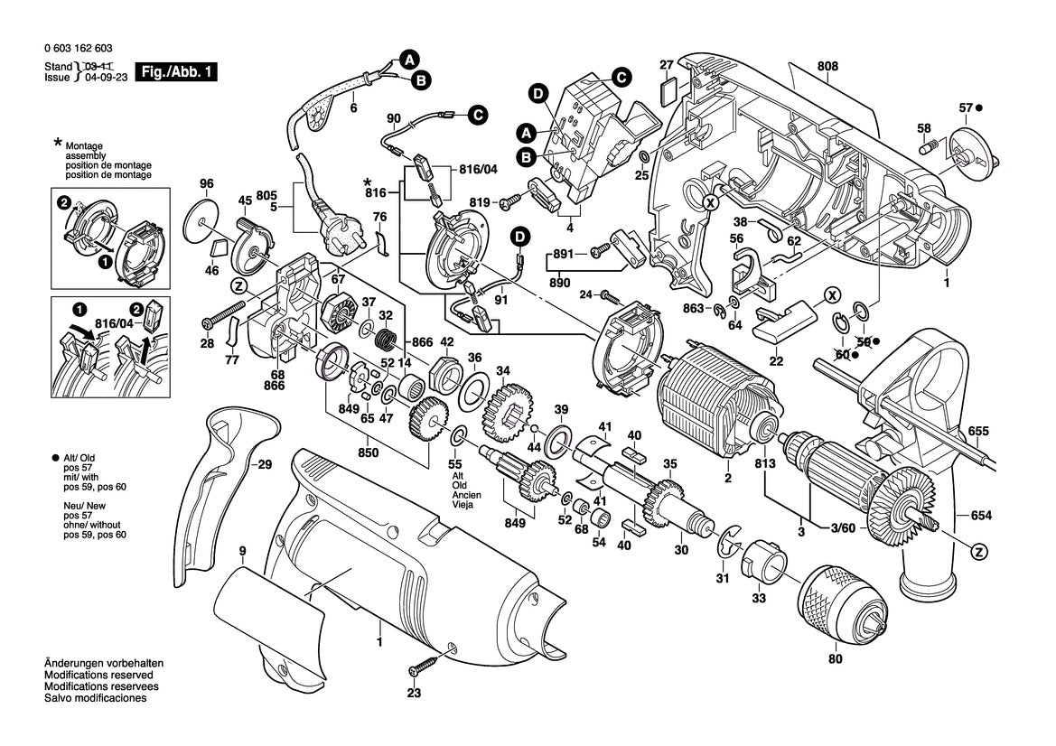 Vue éclatée Bosch PSB 700-2 RE (Auto-Lock) 0 603 162 963 - page 1