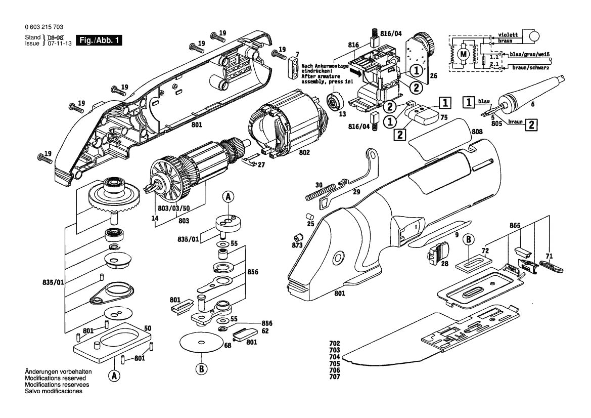 Vue éclatée Bosch PFE 280 E 0 603 215 732 - page 1