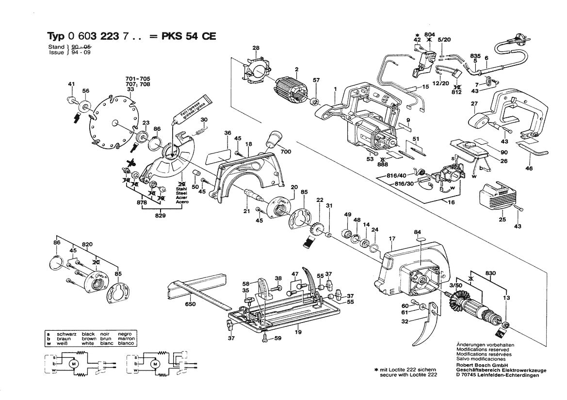 Vue éclatée Bosch PKS 54 CE 0 603 223 732 - page 1