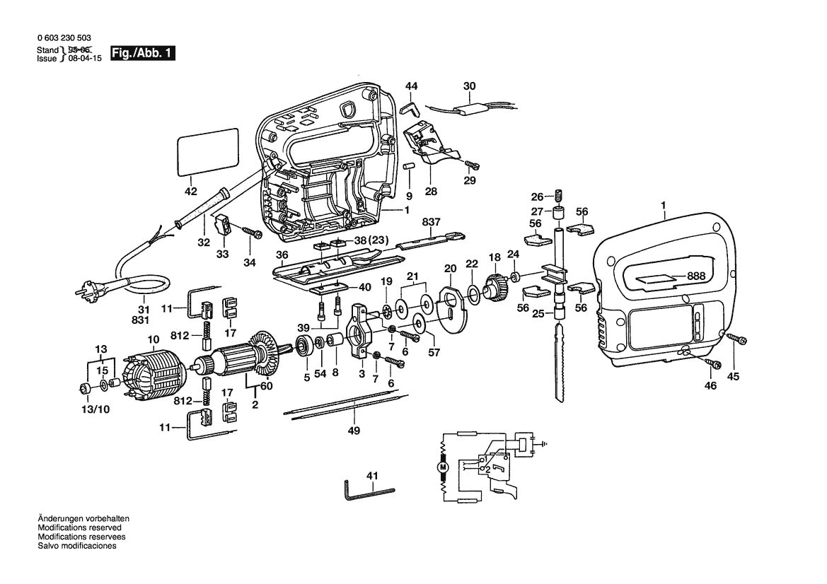 Vue éclatée Bosch ST 350 0 603 230 532 - page 1
