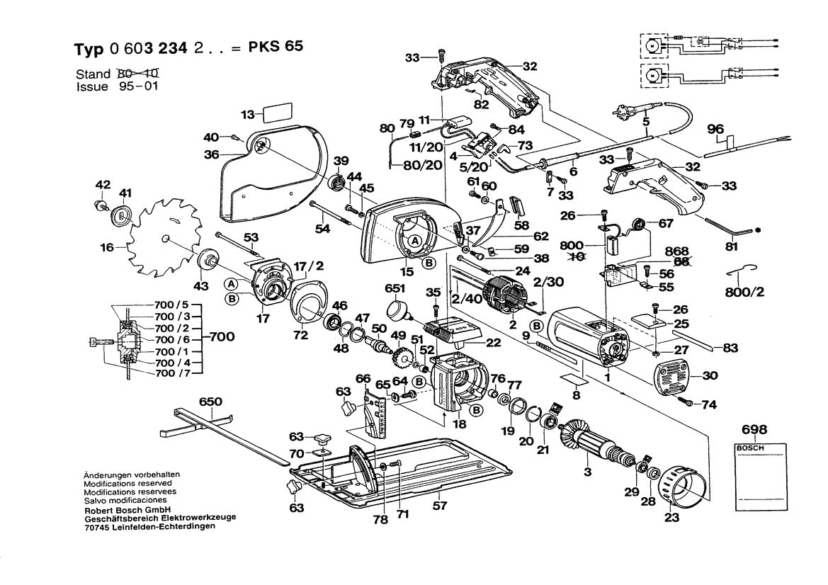 Vue éclatée Bosch 0 603 234 203 - page 1