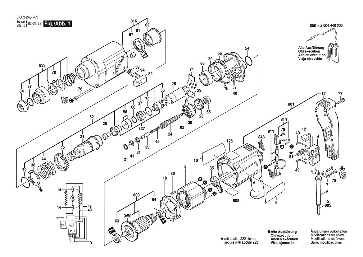 Vue éclatée Bosch PBH 14-E 0 603 243 732 - page 1
