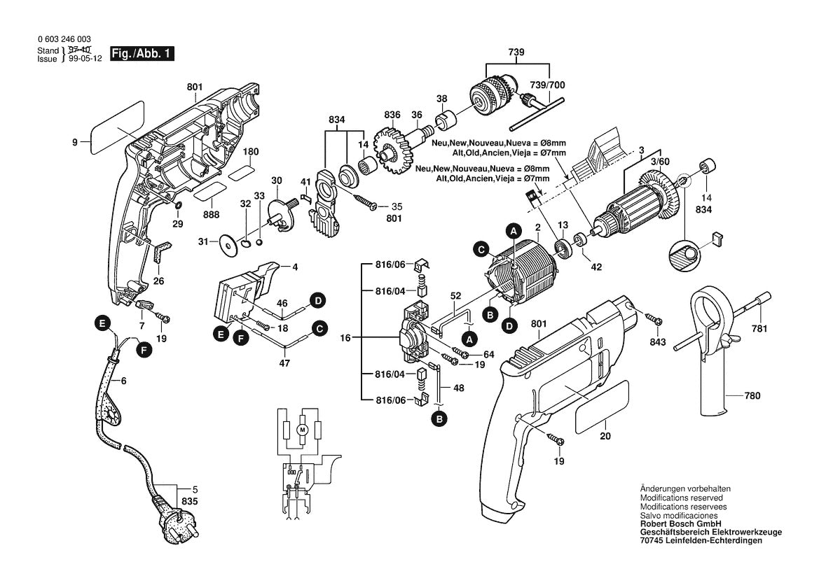 Vue éclatée Bosch PSB 400-2 0 603 246 048 - page 1