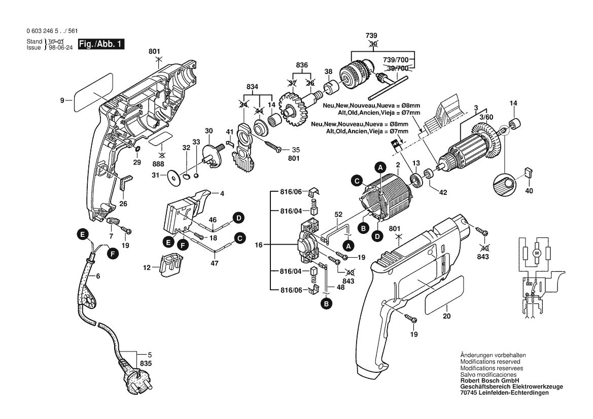 Vue éclatée Bosch PSB 400 0 603 246 503 - page 1