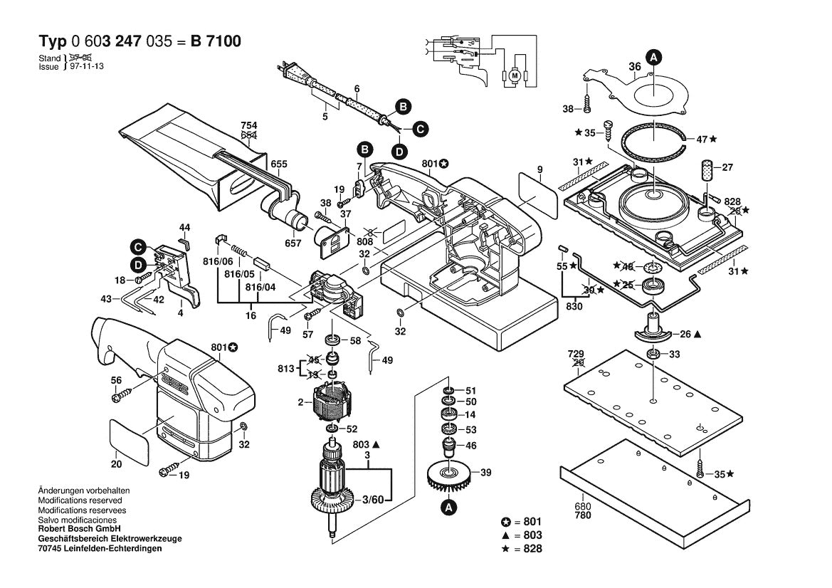 Vue éclatée Bosch GW B7100 0 603 247 035 - page 1