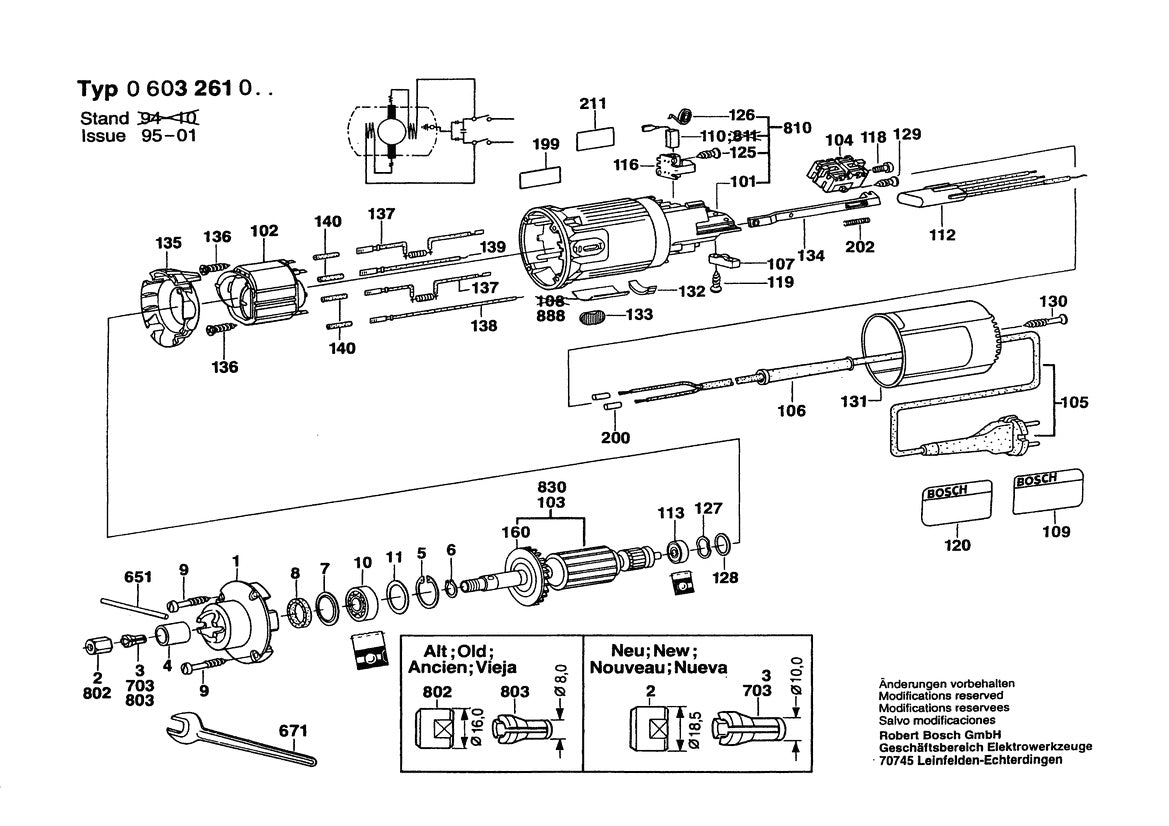 Vue éclatée Bosch PAM 500 0 603 261 003 - page 1