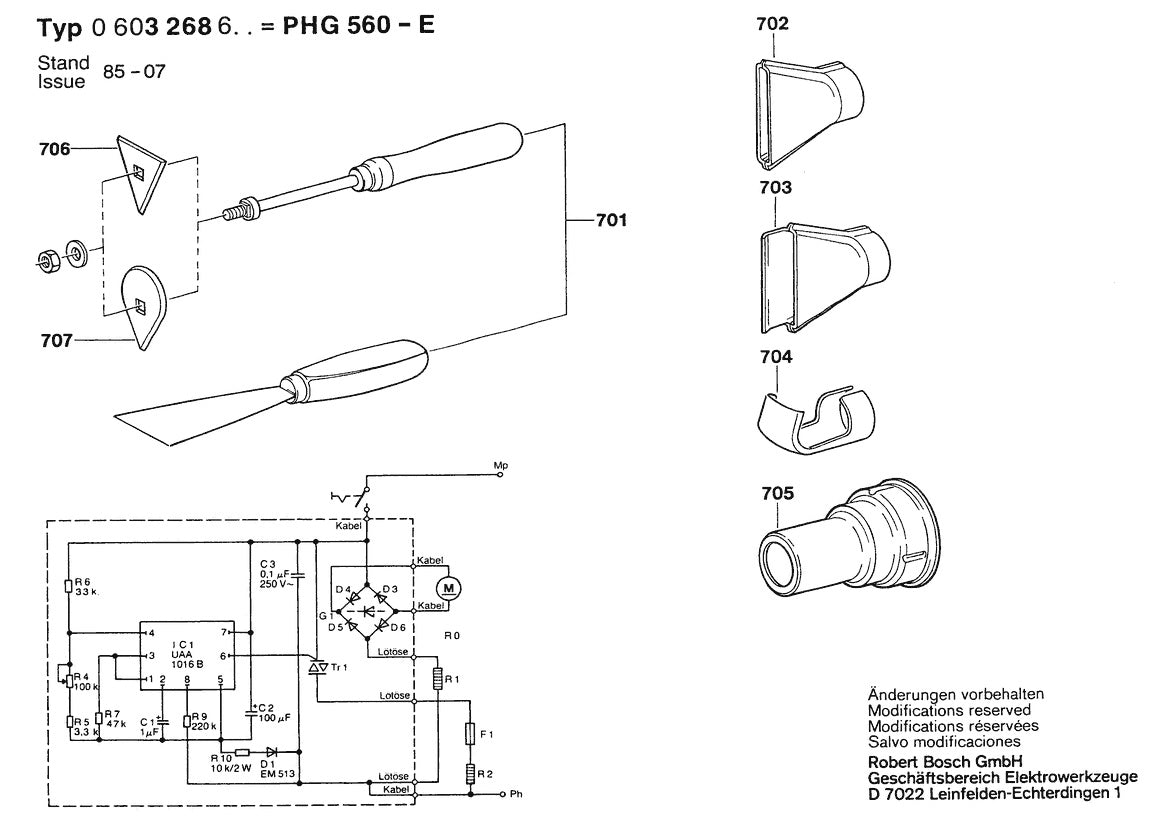 Vue éclatée Bosch PHG 560 E 0 603 268 632 - page 2