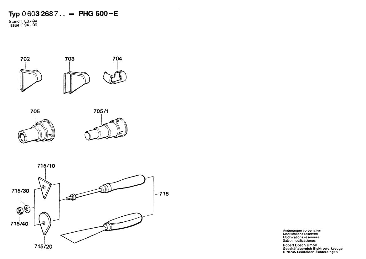 Vue éclatée Bosch PHG 600 E 0 603 268 732 - page 2