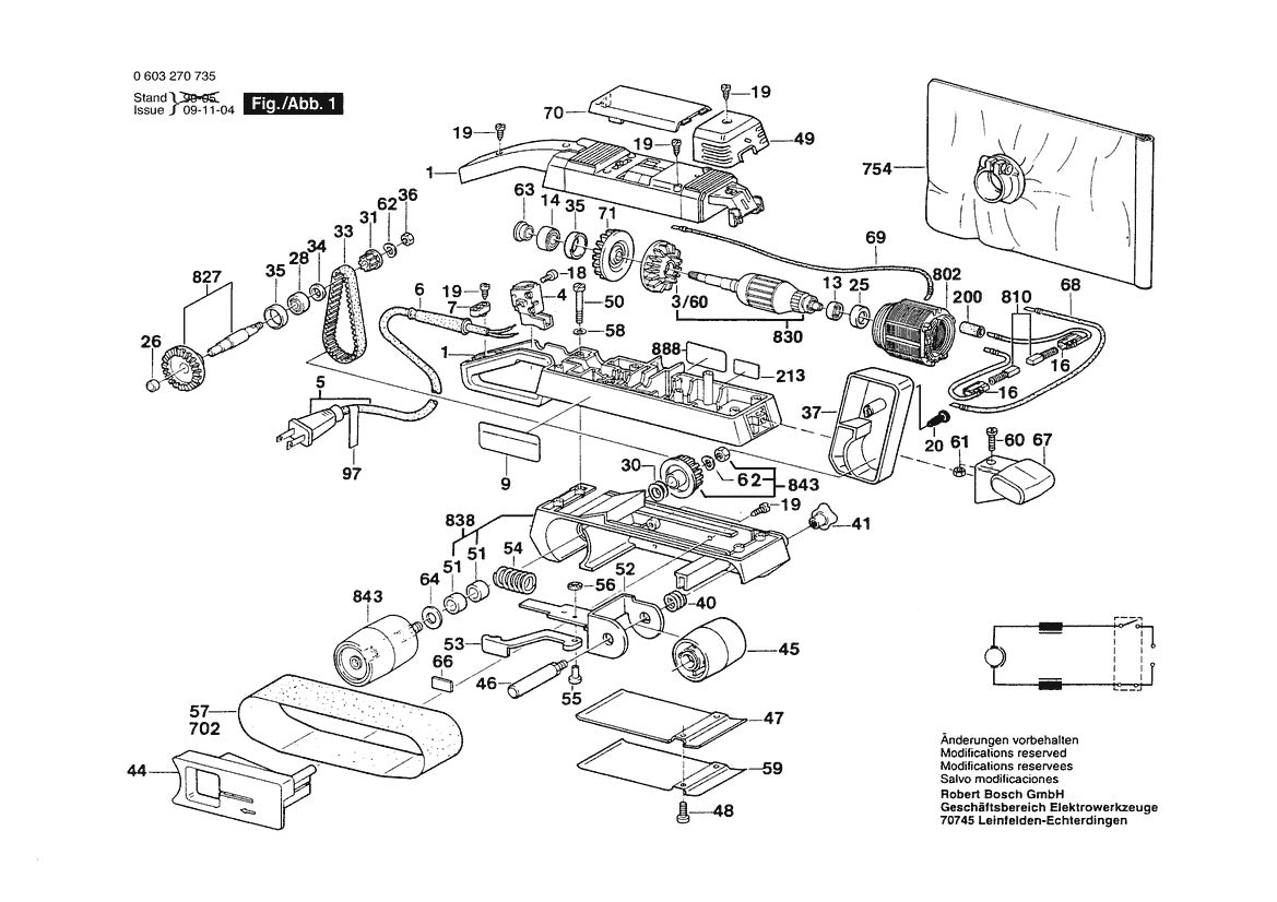 Vue éclatée Bosch B7350 0 603 270 735 - page 1
