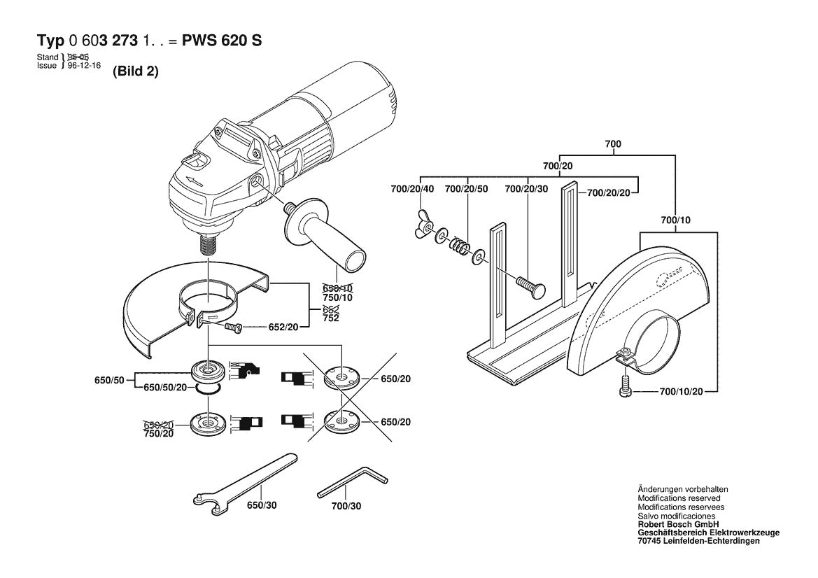Vue éclatée Bosch PWS 620 S 0 603 273 103 - page 2