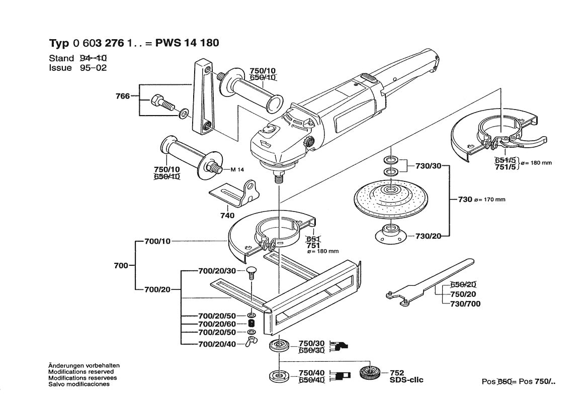 Vue éclatée Bosch PWS 14-180 0 603 276 132 - page 2