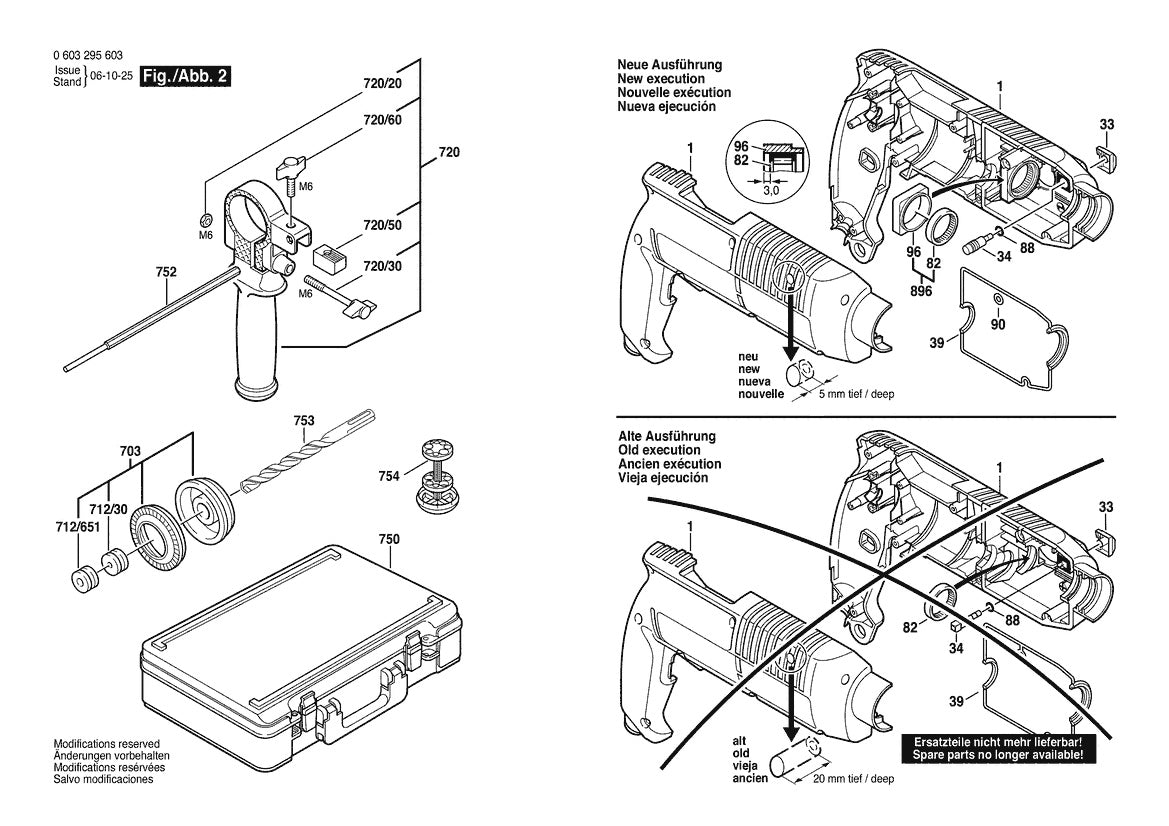 Vue éclatée Bosch PBH 2 RP 0 603 295 632 - page 2