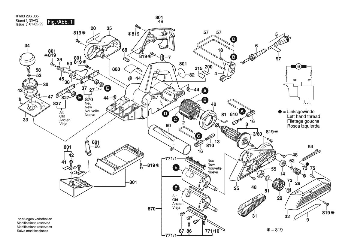 Vue éclatée Bosch GW B1760 0 603 296 035 - page 1