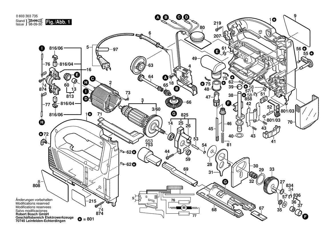 Vue éclatée Bosch GW 4100 0 603 303 735 - page 1