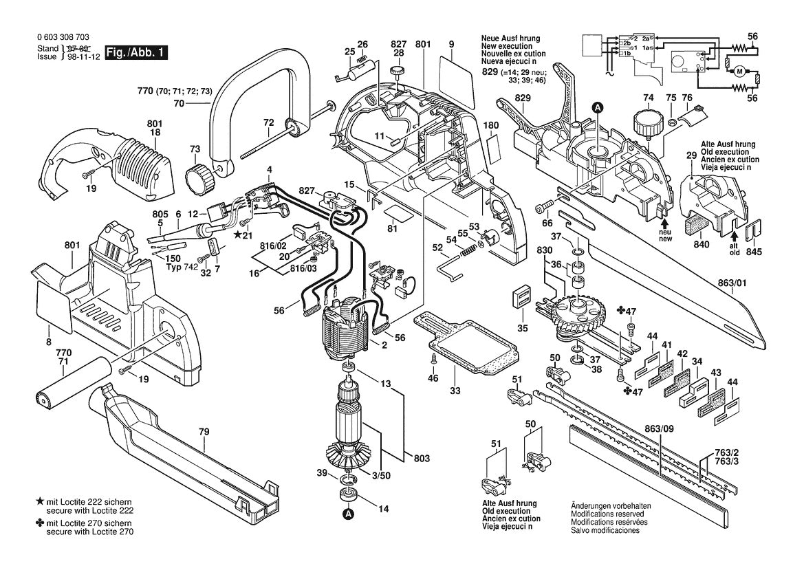 Vue éclatée Bosch PFZ 1400 AE 0 603 308 603 - page 1