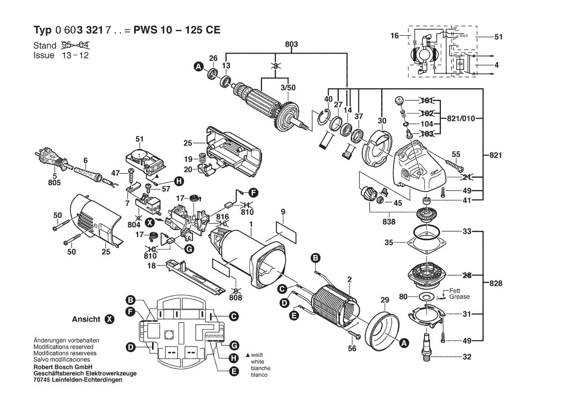 Vue éclatée Bosch PWS 10-125 CE 0 603 321 703 - page 1