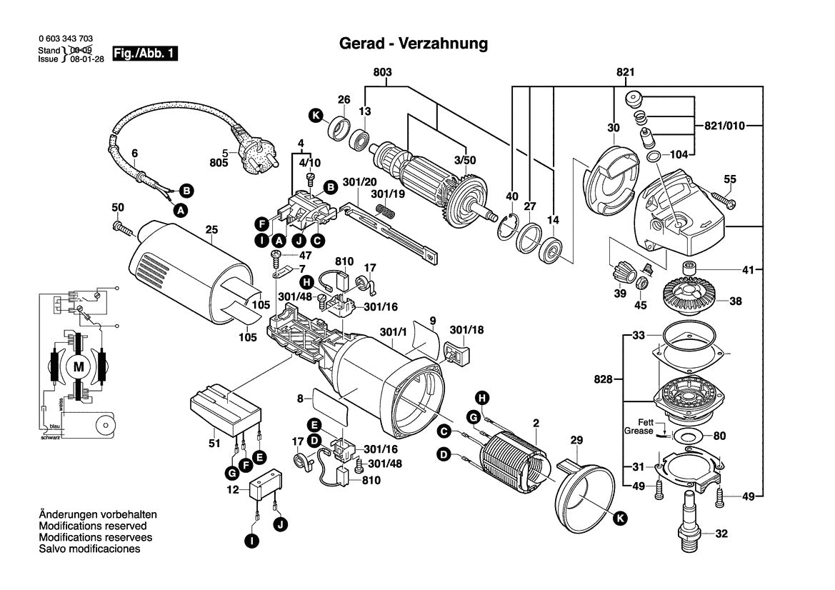 Vue éclatée Bosch PWS 10-125 CE 0 603 343 732 - page 1