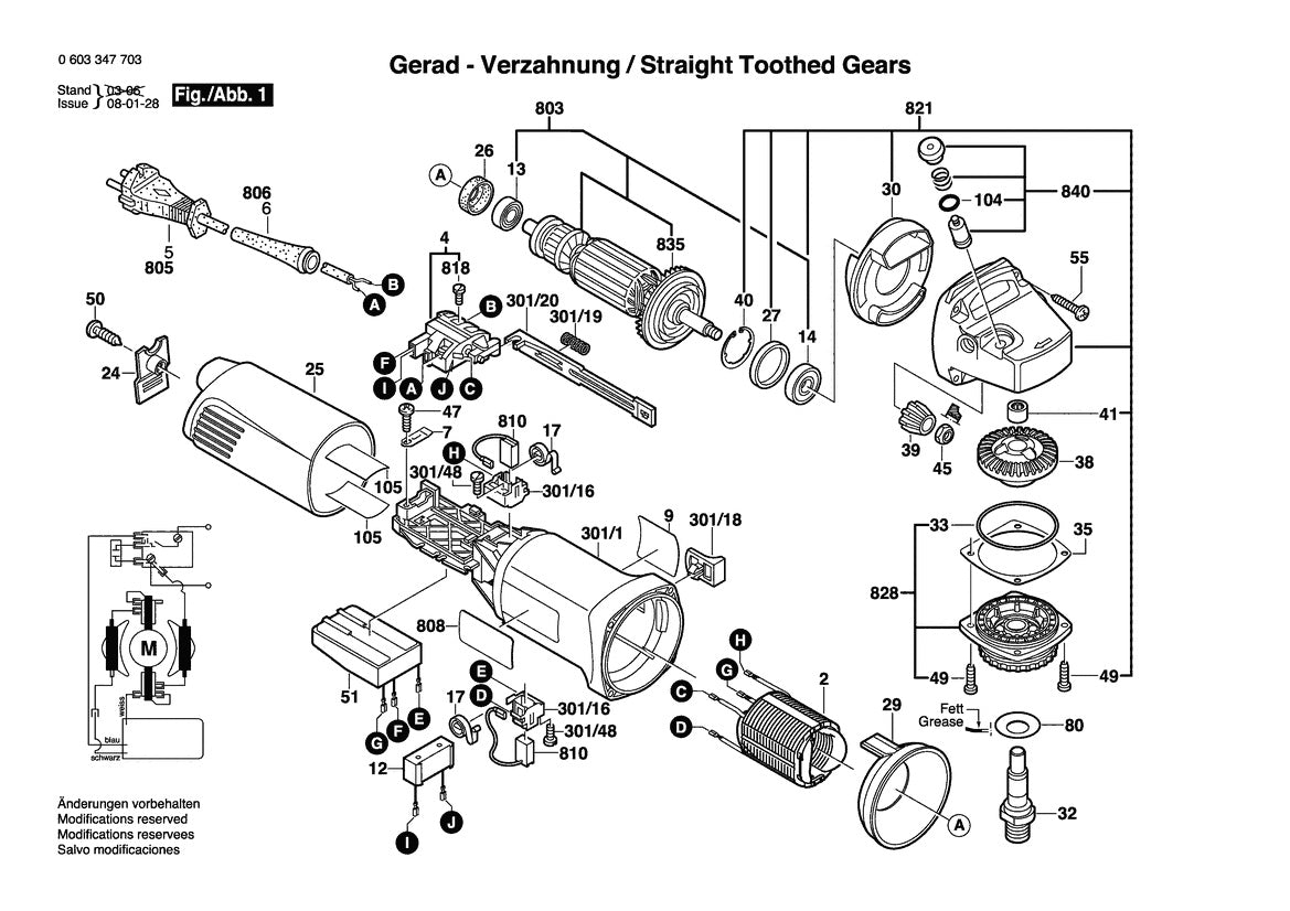 Vue éclatée Bosch PWS 10-125 CE 0 603 347 732 - page 1