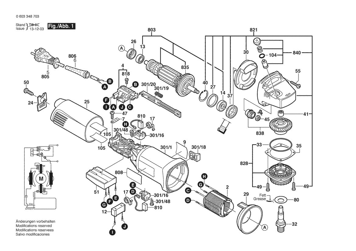 Vue éclatée Bosch PWS 13-125 CE 0 603 348 732 - page 1
