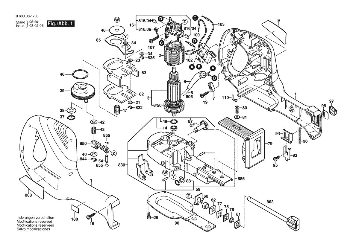 Vue éclatée Bosch PFZ 700 PE 0 603 362 763 - page 1