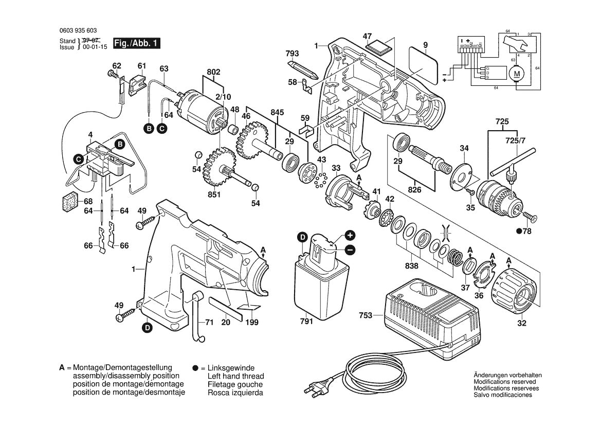 Vue éclatée Bosch SR 9,6 E 0 603 935 603 - page 1