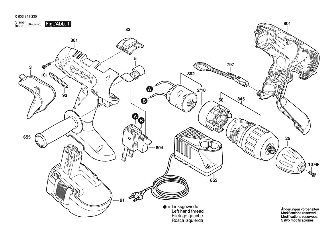 Vue éclatée Bosch PSB 24 VE-2 0 603 941 230 - page 1