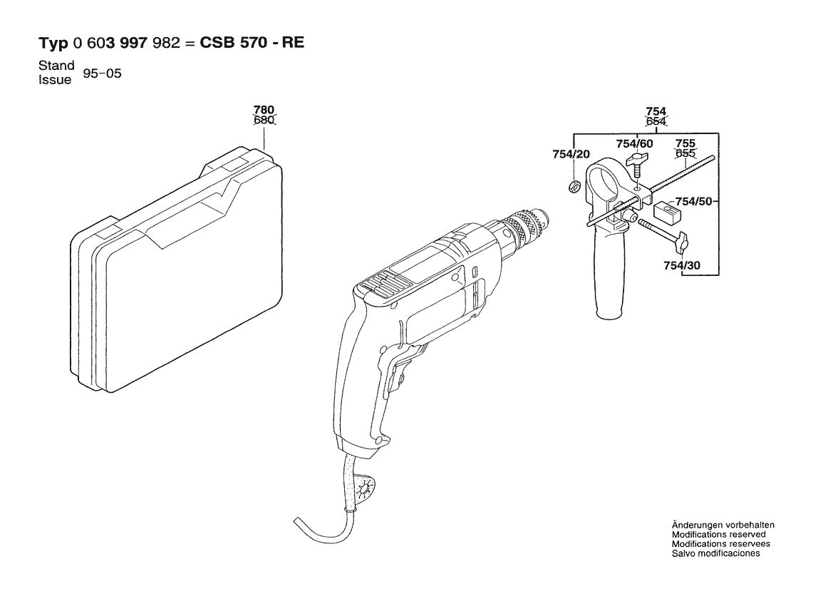 Vue éclatée Bosch CSB 570 RE 0 603 997 982 - page 2