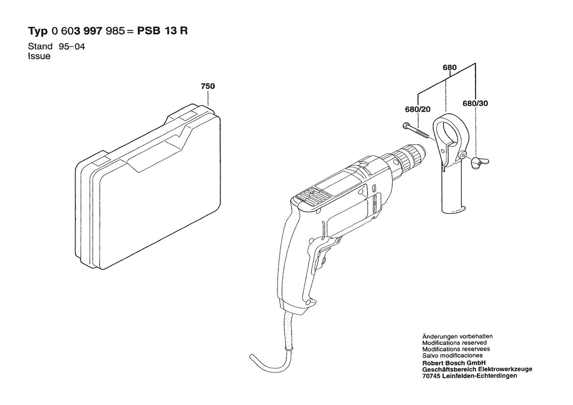 Vue éclatée Bosch PSB 13 R 0 603 997 985 - page 2
