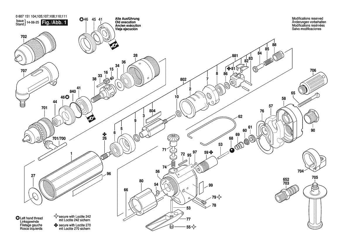 Vue éclatée Bosch 370 WATT-SERIE 0 607 151 104 - page 1