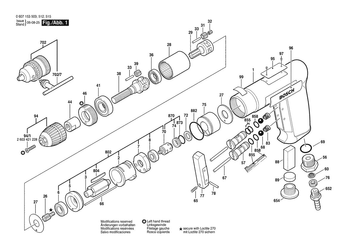 Vue éclatée Bosch 180 WATT-SERIE 0 607 153 515 - page 1