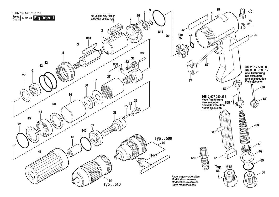 Vue éclatée Bosch 320W drill 0 607 160 513 - page 1