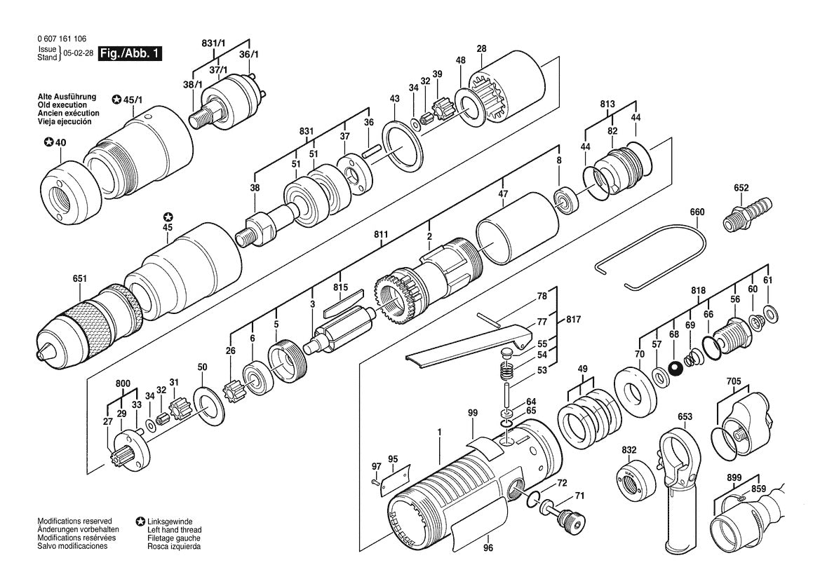 Vue éclatée Bosch 400W str drill 0 607 161 106 - page 1