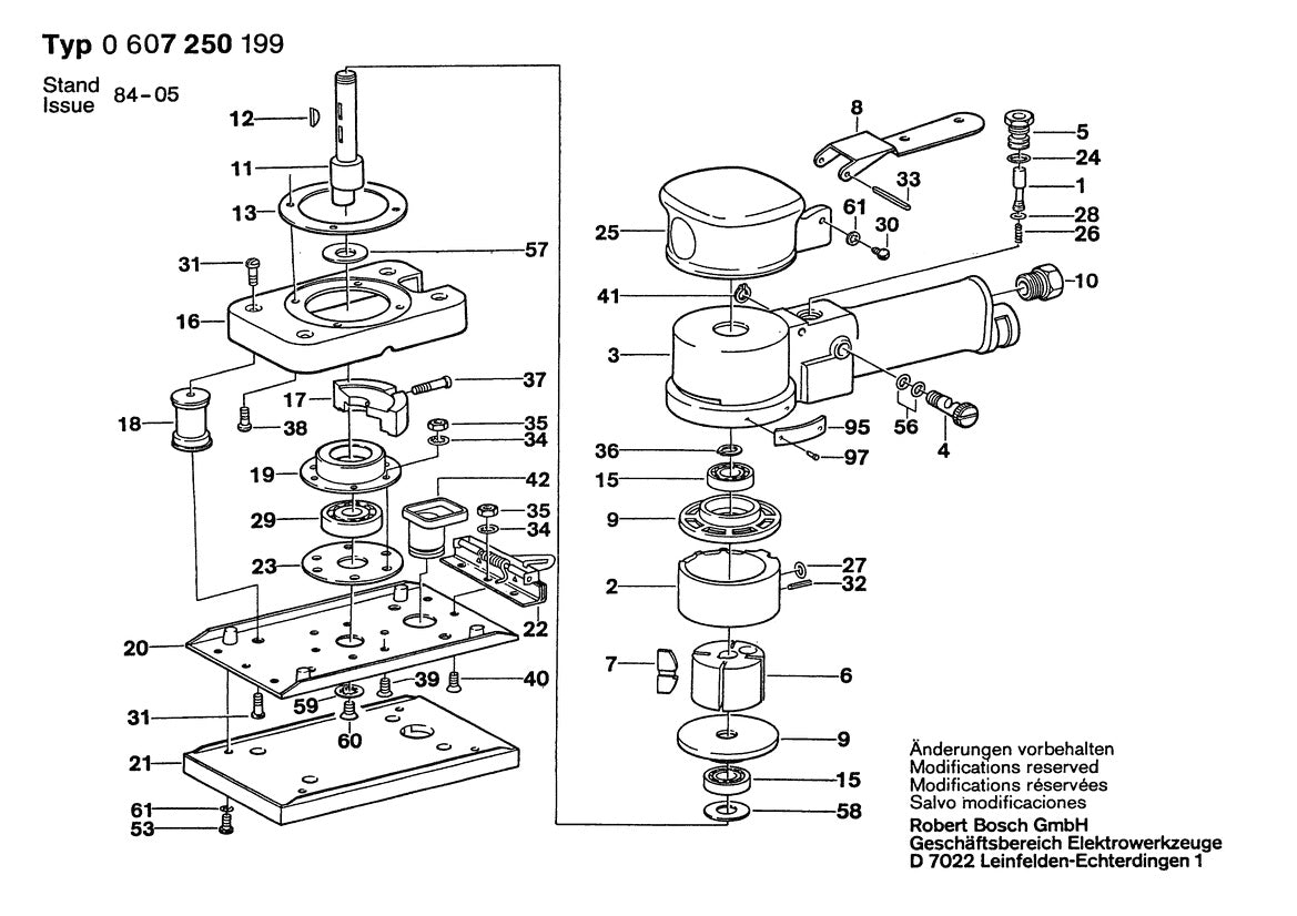 Vue éclatée Bosch 50 WATT-SERIE 0 607 250 199 - page 1