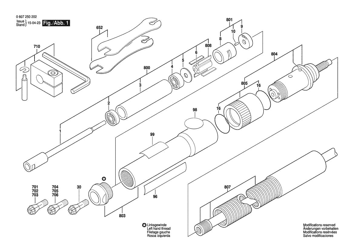 Vue éclatée Bosch 50 WATT-SERIE 0 607 250 202 - page 1
