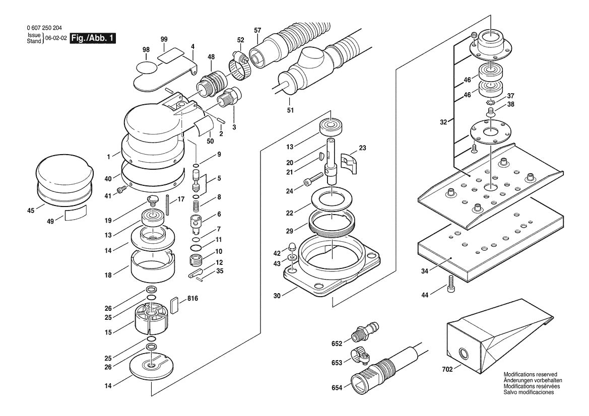 Vue éclatée Bosch 50 WATT-SERIE 0 607 250 204 - page 1