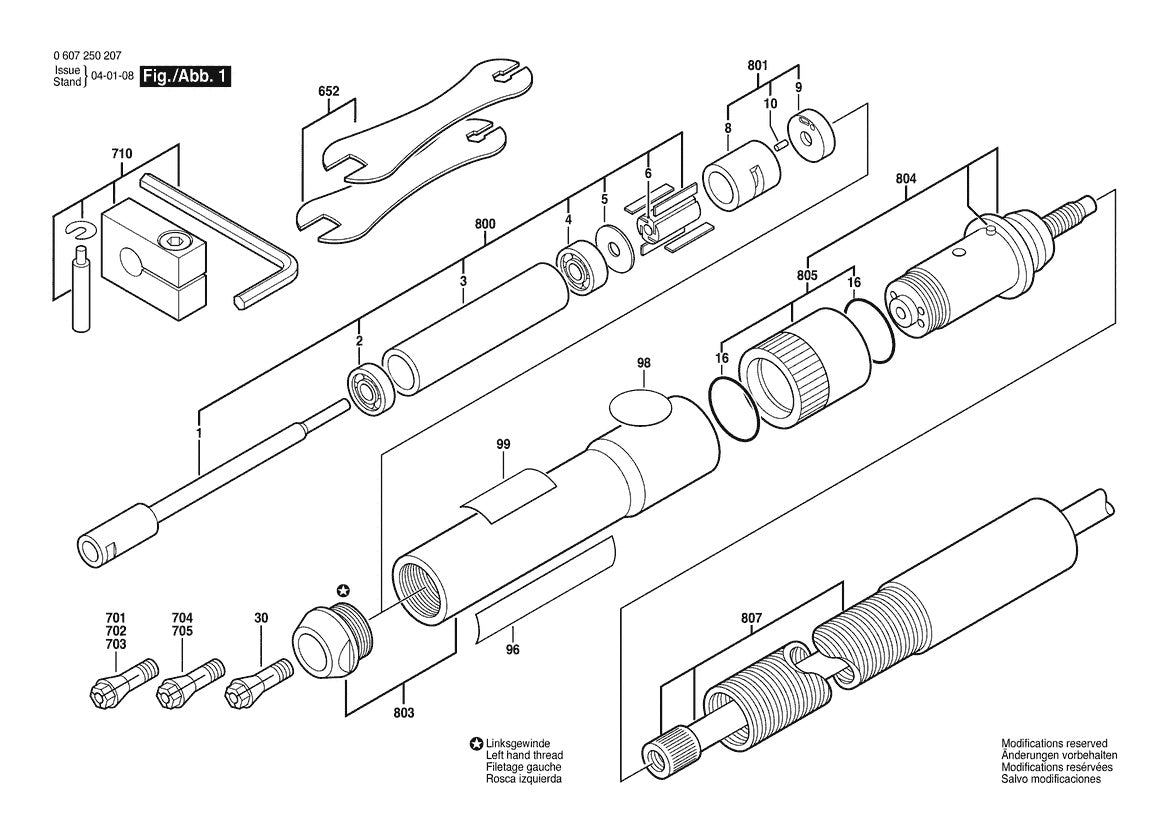 Vue éclatée Bosch 50 WATT-SERIE 0 607 250 207 - page 1