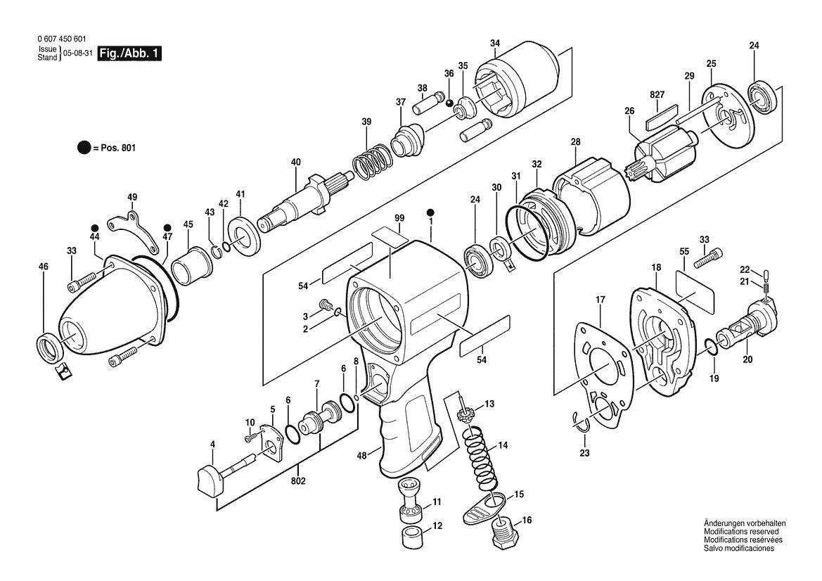 Vue éclatée Bosch DDS 1/2" 0 607 450 601 - page 1