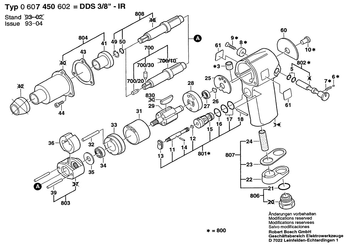 Vue éclatée Bosch DDS 3/8" 0 607 450 602 - page 1