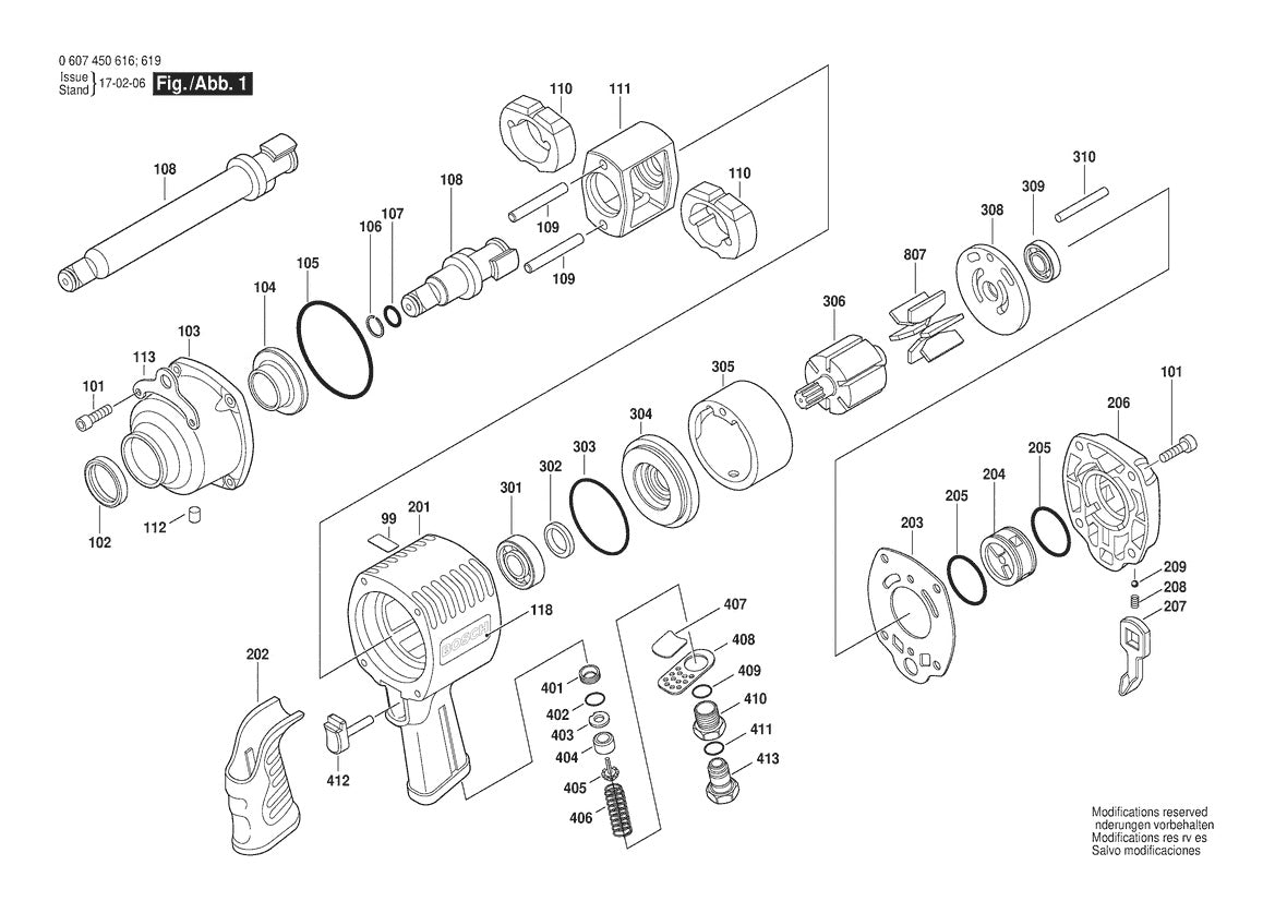 Vue éclatée Bosch 3/4" PL 0 607 450 619 - page 1