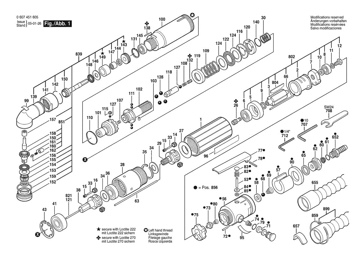 Vue éclatée Bosch 370W DWAS 30-280 0 607 451 605 - page 1